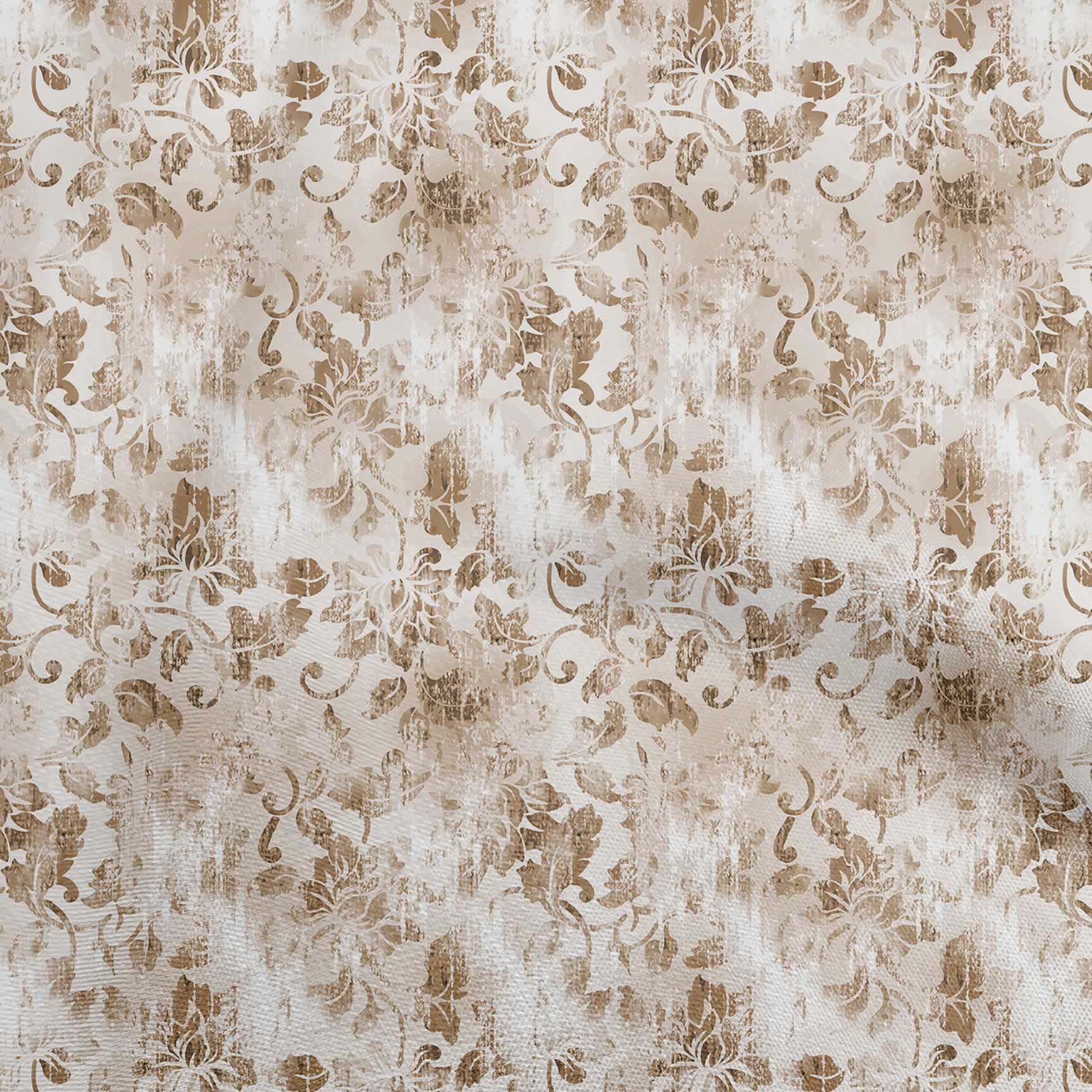 oneOone Polyester Spandex Light Brown Floral Textured Dress Fabric - 56 Inch Wide by The Yard | Perfect for DIY Dresses, Skirts & Home Decor Projects