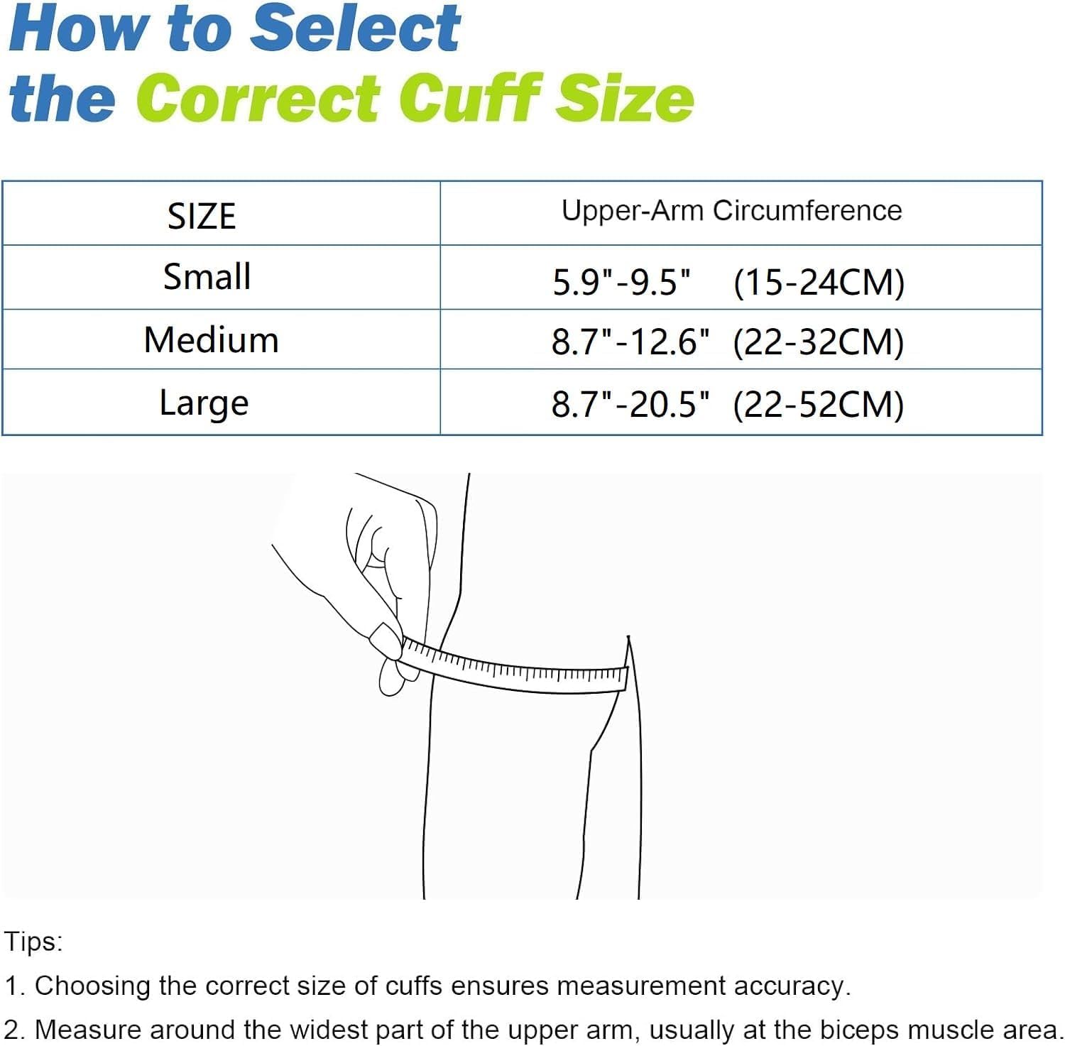 Omron Compatible Medium Easy Wrap Blood Pressure Cuff for Small Arms (8.7-12.6 Inches/22-32cm) - Adult Replacement Cuff with 5 Connectors - Perfect for Home Health Monitoring & Doctor's Office Use