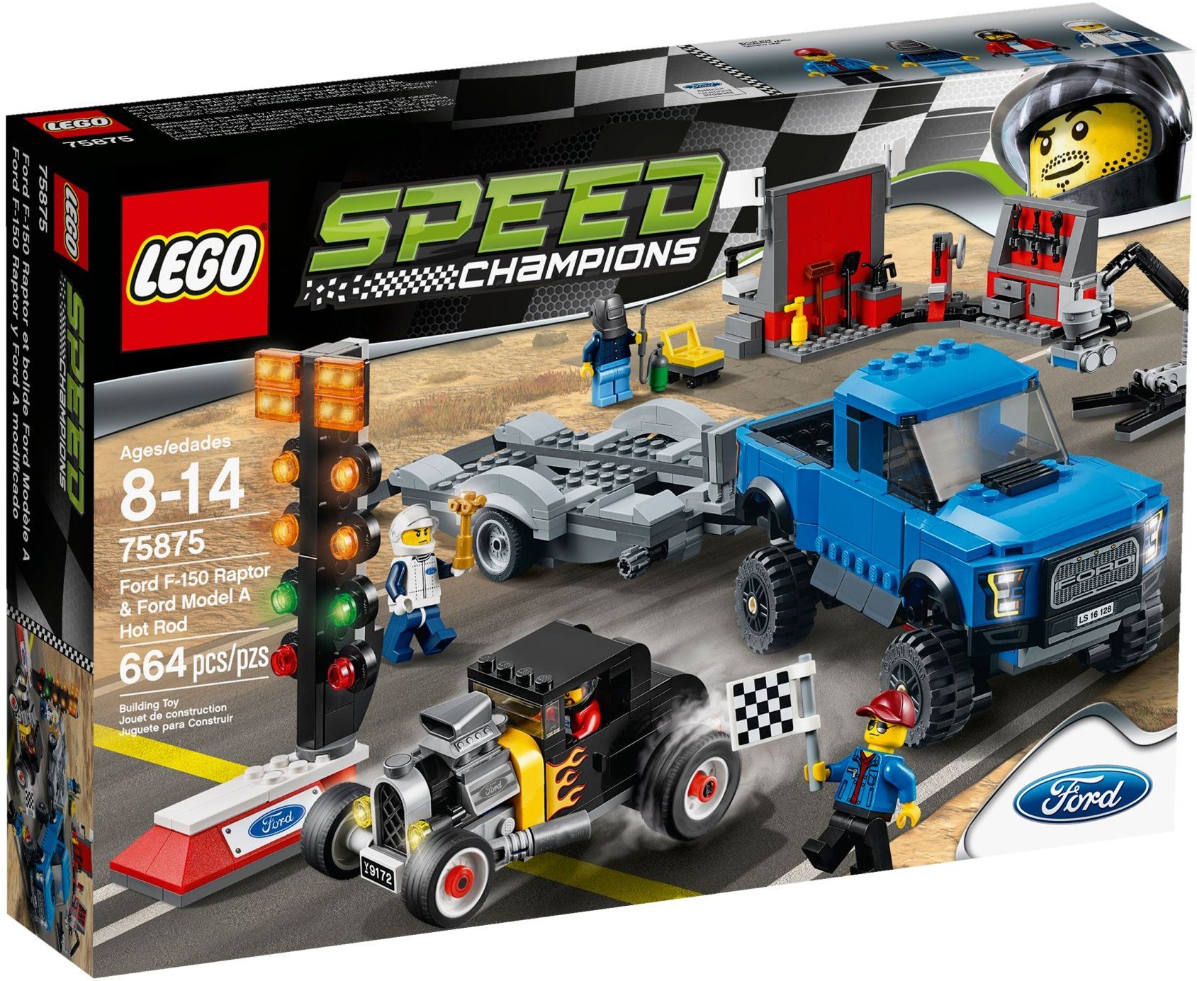 LEGO Speed Champions Ford F-150 Raptor & Model A Hot Rod Building Kit (75875) – Collector’s Edition for Car Enthusiasts, Perfect for Display & Play