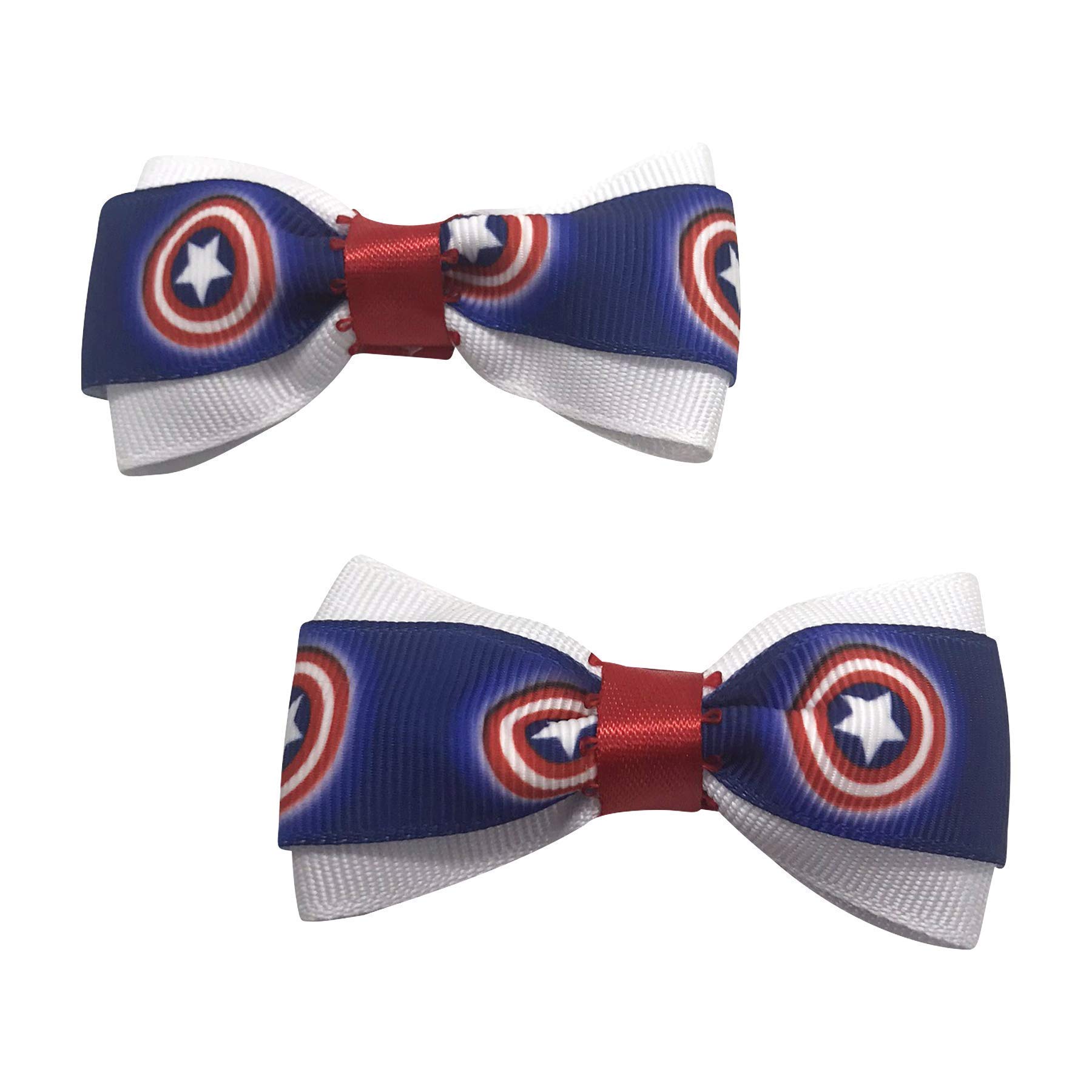 Superhero Hair Bow Set for Toddlers & Little Girls - Cute Pigtail Hair Bows for Kids - Perfect for Birthday Parties, School, and Daily Wear