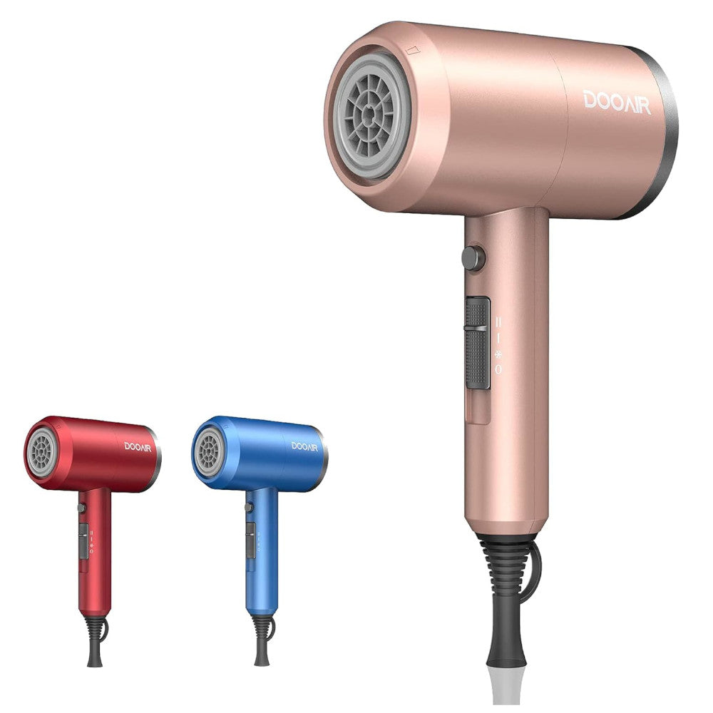 DOOAIR Ionic Professional Hair Dryer with Negative Ion Technology - Fast Drying & Frizz Control for Salon-Quality Blowouts at Home (Red) - Perfect for Styling, Travel & Daily Hair Care