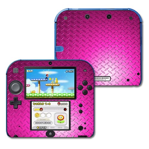 MightySkins Nintendo 2DS Skin Wrap Sticker - Pink Diamond Plate Design | Protective Vinyl Decal for Gaming Console | Perfect for Kids, Travel & Gaming Enthusiasts