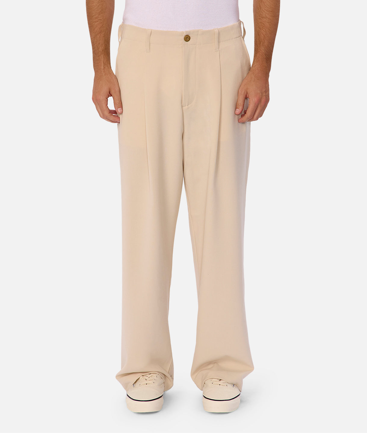 The Verona Pant - Women's High Waisted Wide Leg Pants in Stone Color | Comfortable & Stylish for Work, Travel & Casual Wear