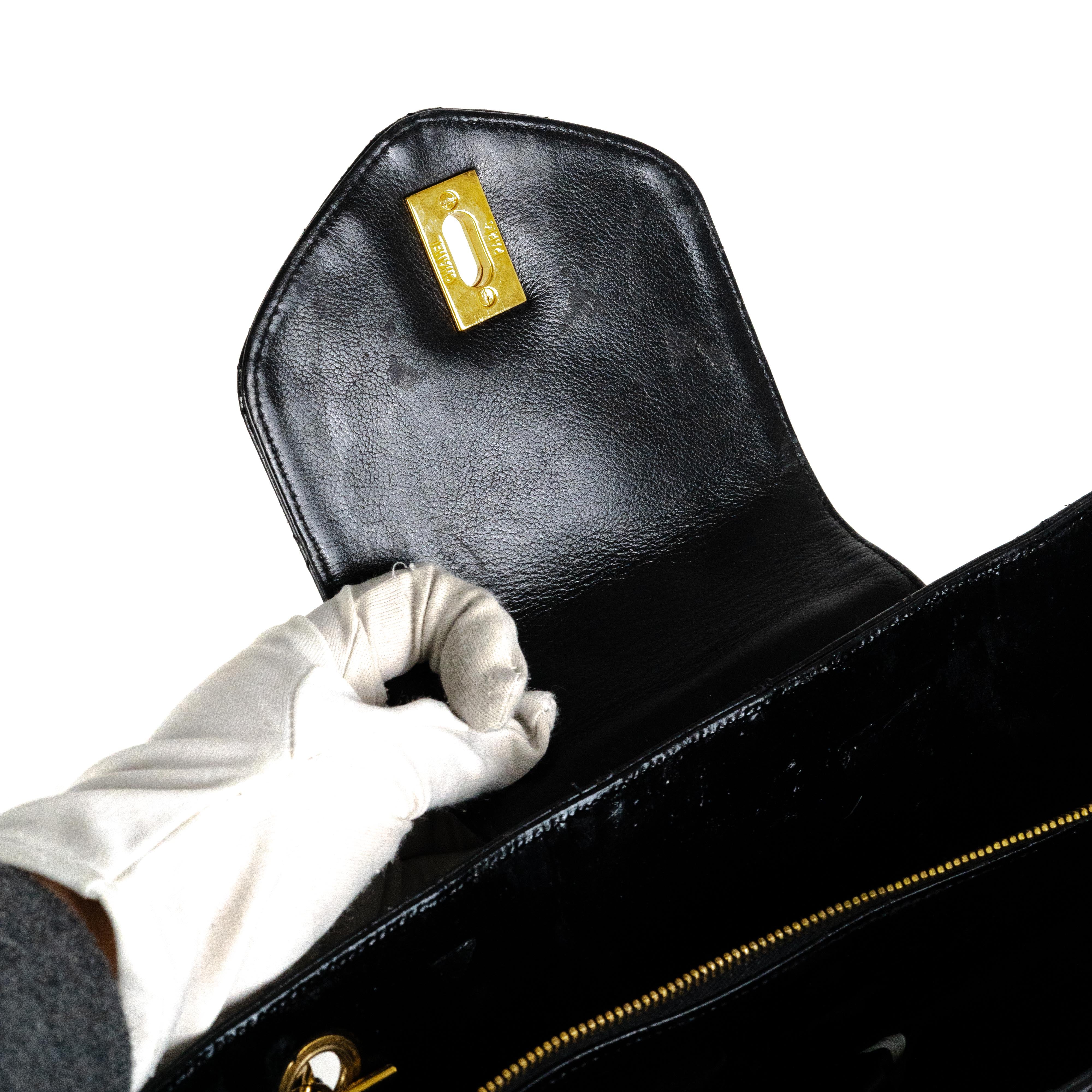 Chanel Supermodel Patent Leather Tote Bag - Black Luxury Handbag for Women | Perfect for Work, Travel & Everyday Use