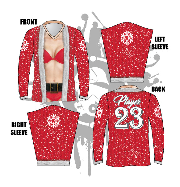Babe Claus Long Sleeve Jersey - Soft & Comfortable Christmas Themed Shirt for Women - Perfect for Holiday Parties, Family Gatherings & Festive Photos