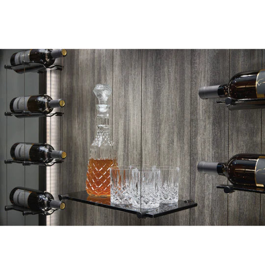 Blue Grouse Floating Glass Shelf Unit - Modern Wall-Mounted Display for Bathroom, Kitchen, or Living Room Decor