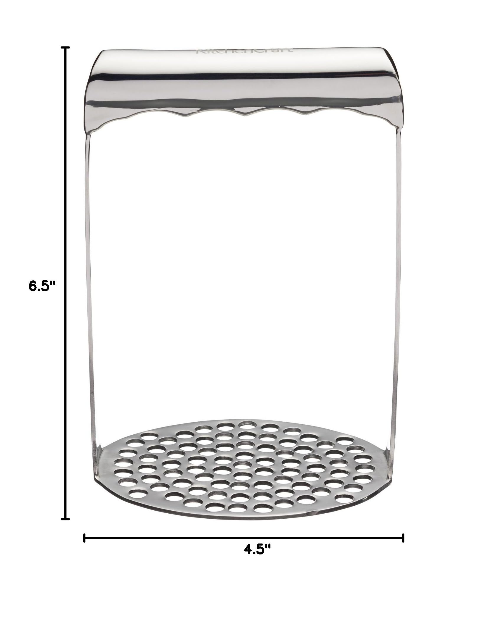 KitchenCraft Short-Handled Round Potato Masher - Stainless Steel, 7 x 11 x 16 cm (3