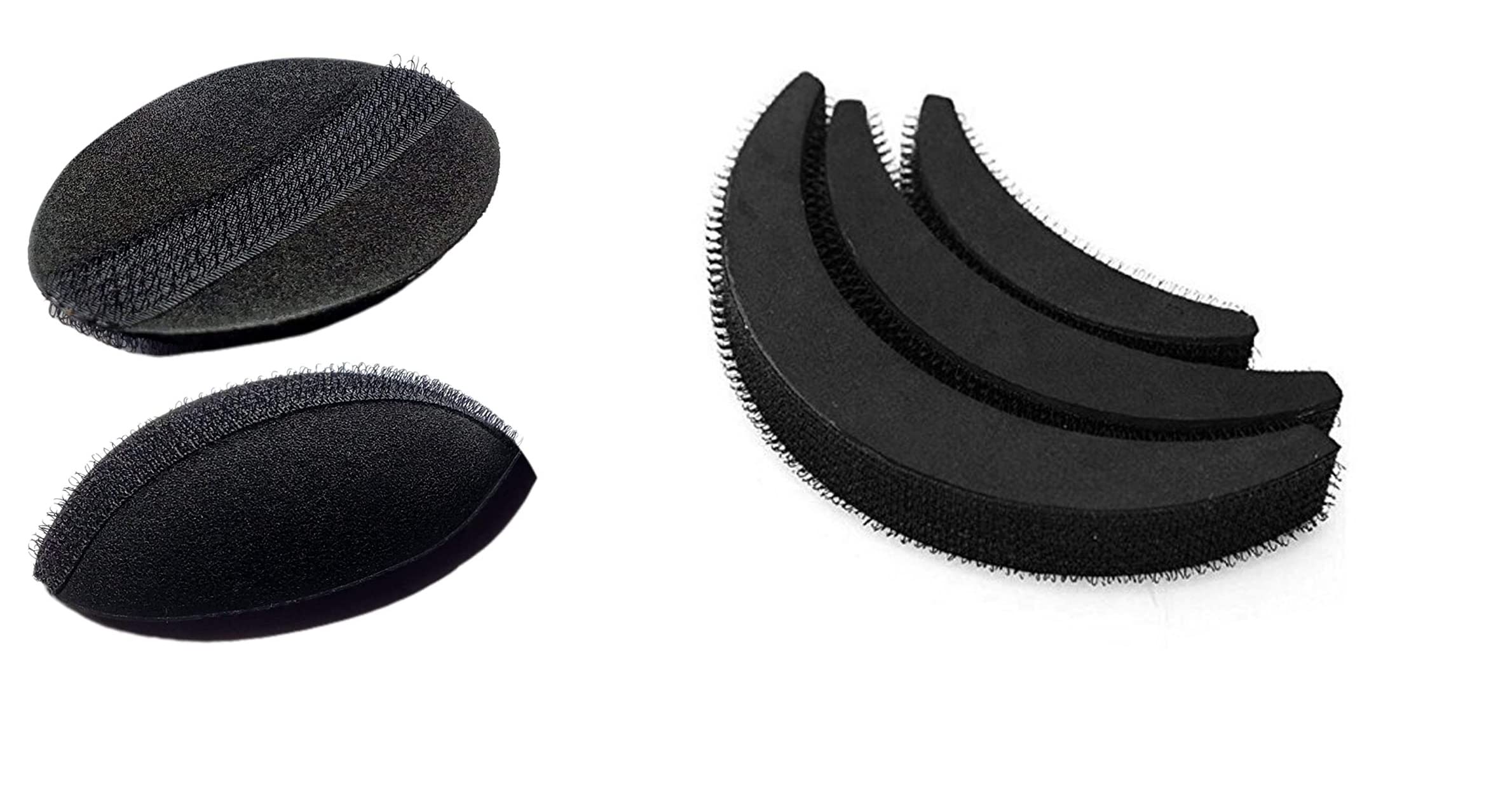 Banana Bumpits & Oval Hair Volumizer Set - 5 Piece Hair Styling Accessories (3 Banana Bumpits + 2 Oval Puff) for Updos, Ponytails & Volume Boost - Perfect for Weddings, Parties & Everyday Hairstyles