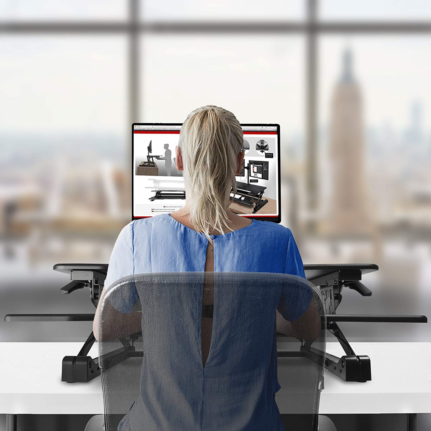 Duronic DM05D3 Height Adjustable Standing Desk Converter - 29