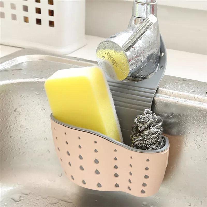 D MARK® Silicone Kitchen Sink Sponge Holder - Hanging Storage Caddy & Drain Basket (1 Piece, Multicolor) - Perfect for Organizing Sponges, Brushes & Dish Soap in Small Kitchens