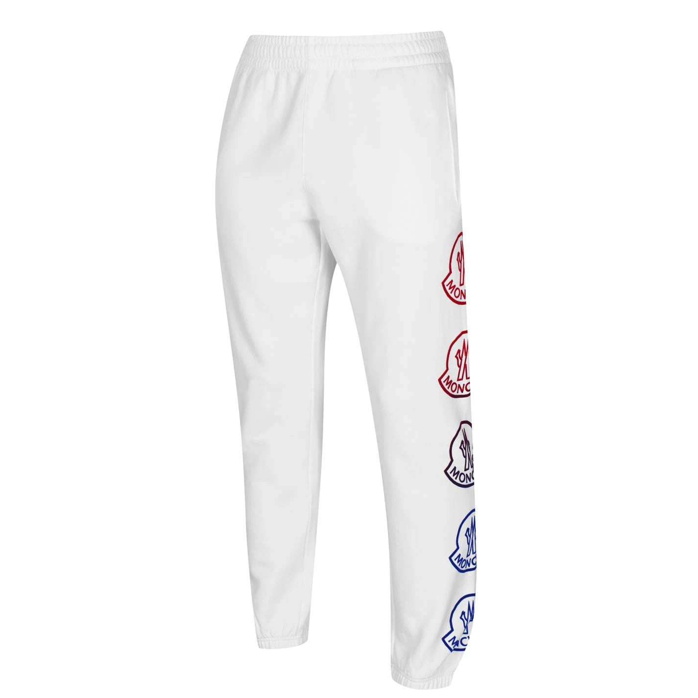 Moncler White Side Logo Sweatpants for Men - Premium Cotton Joggers with Embroidered Logo | Perfect for Casual Wear, Gym & Lounge