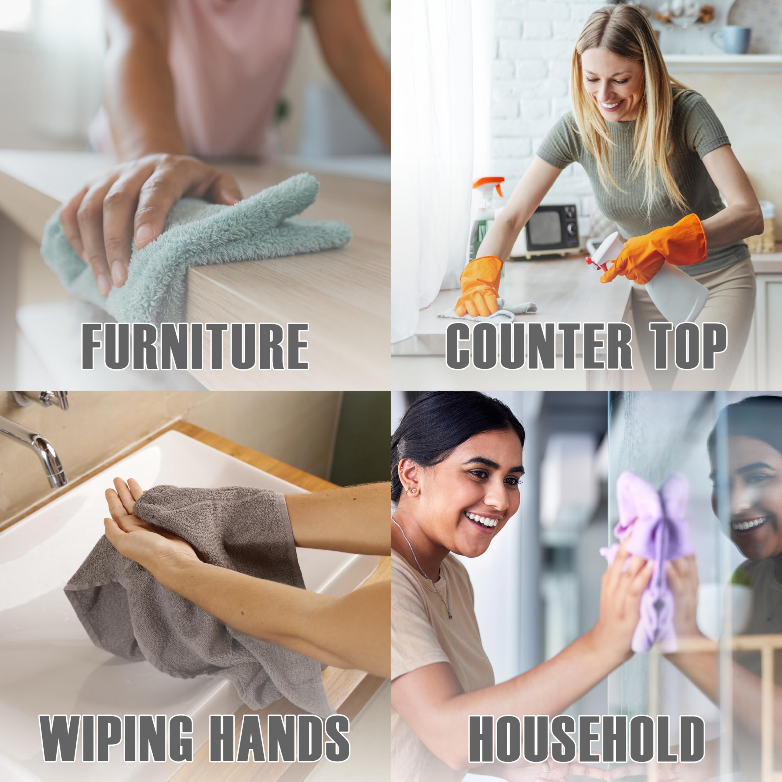 ZUPERIA 12-Pack Premium Bar Mop Kitchen Towels - 16