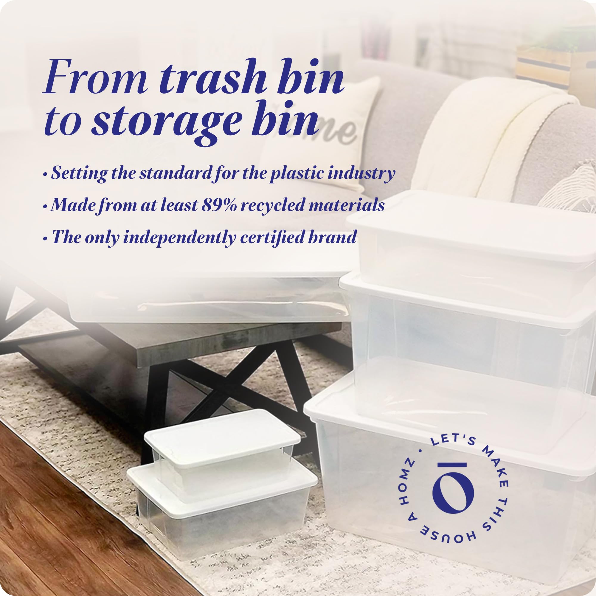HOMZ 40-Pack Small Clear Plastic Storage Bins with Secure Lids - 6 Quart Stackable Organizer Containers for Home, Office & Craft Supplies - Perfect for Pantry, Closet & Toy Organization