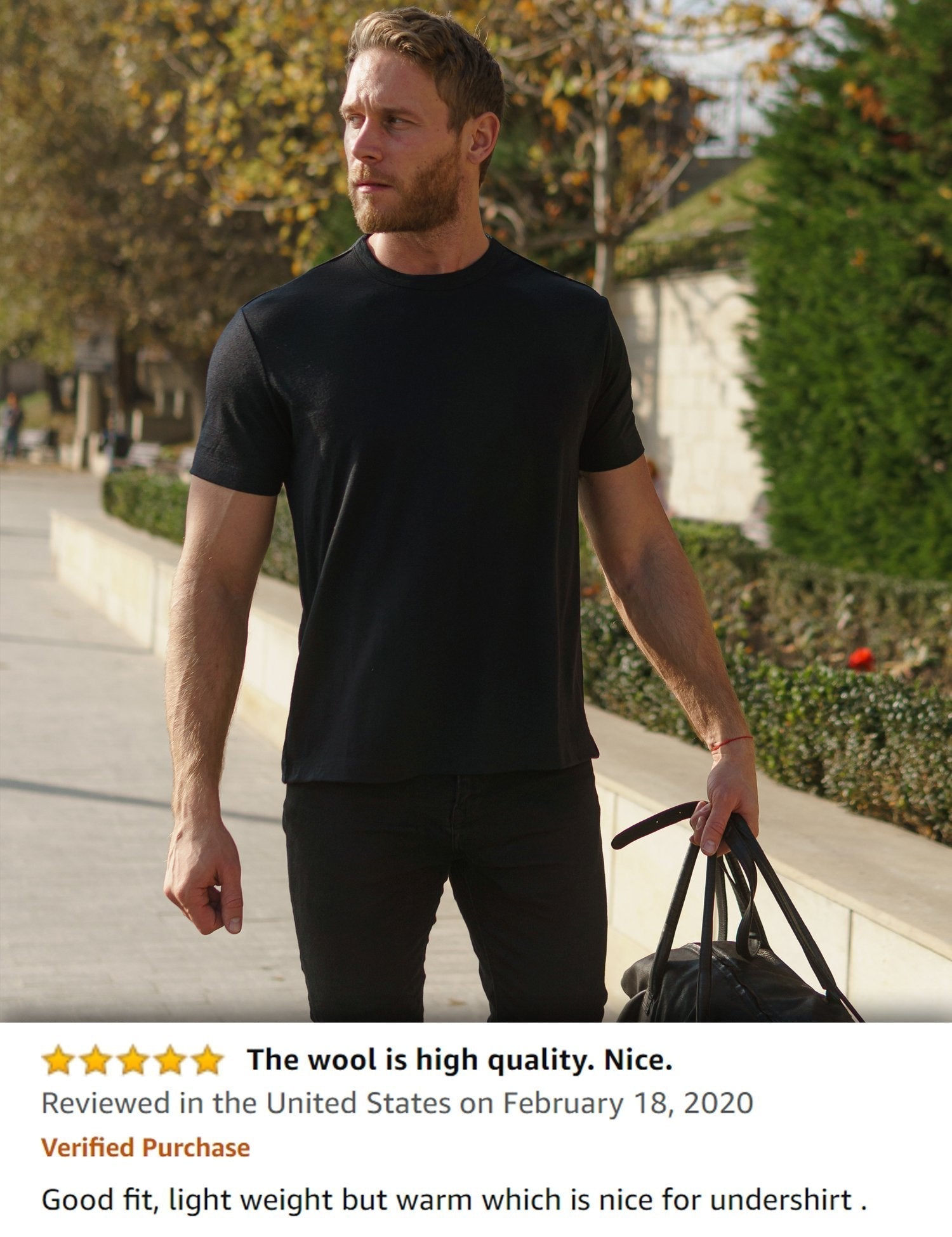 Premium Men's Merino Wool T-Shirt 165 - Burgundy Wine Color with Bonus Socks | Soft Breathable Base Layer for Hiking, Travel & Everyday Wear