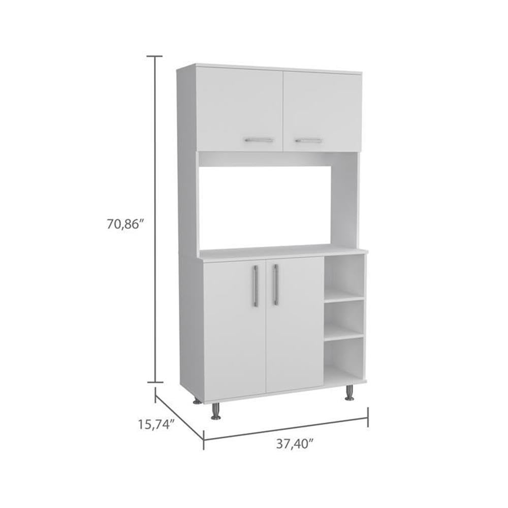 TUHOME 95 Pantry Kit - White Engineered Wood Storage Cabinet for Kitchen, Pantry & Laundry Room Organization