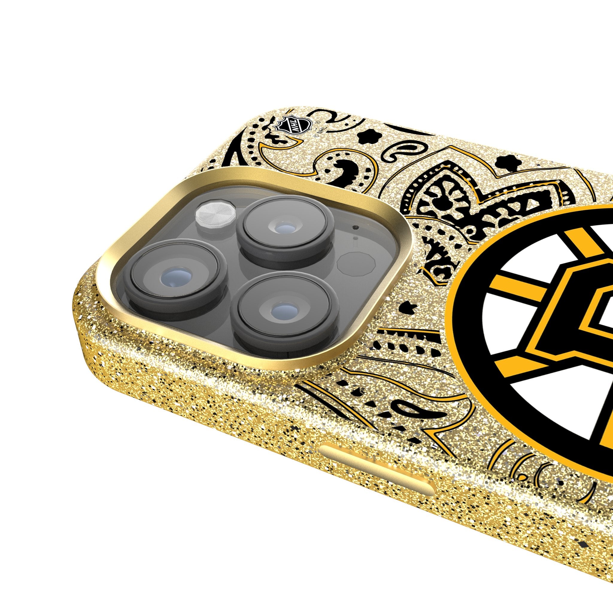Boston Bruins Paisley Bling Rhinestone Phone Case for iPhone & Samsung - Stylish Protective Cover for Hockey Fans, Game Day & Everyday Use