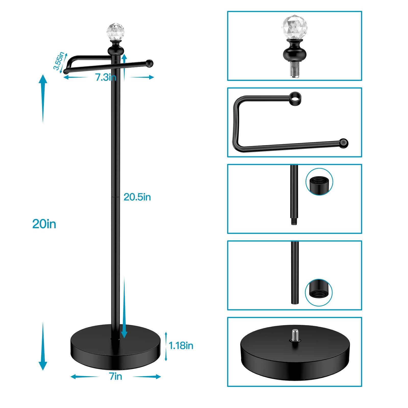 Free Standing Toilet Paper Holder Stand for Bathroom - 24.4