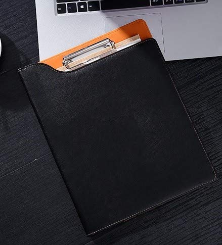 Premium A4 PU Leather Document Folder - Black File Cover with Clipboard for Papers, Sheets & Office Documents | Ideal for Organizing, Business Meetings & School Projects
