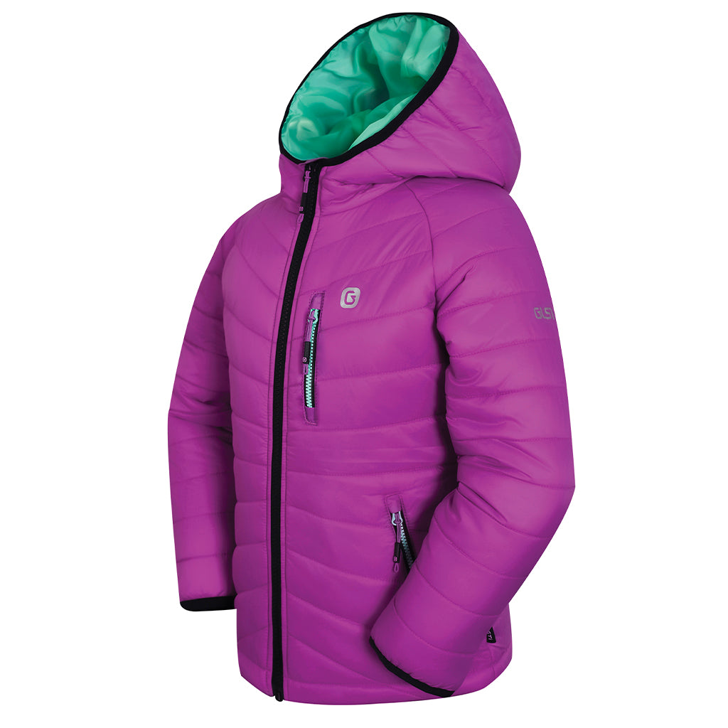 Girl's Gusti Acacia Puffer Jacket - Warm Winter Coat for Kids, Lightweight Waterproof Hooded Down Jacket - Perfect for School, Outdoor Play & Cold Weather Activities