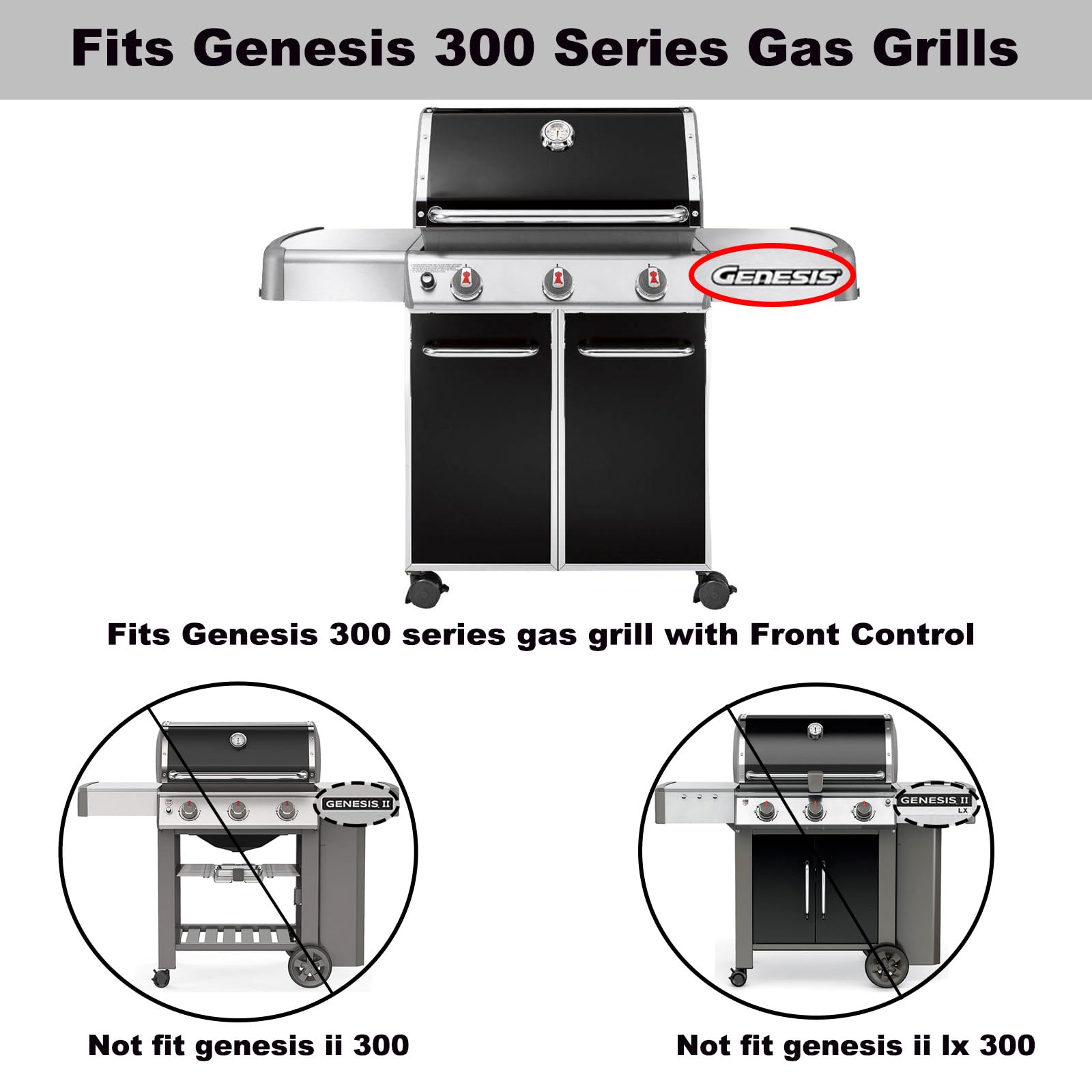 Weber Genesis 300 Grill Griddle Replacement Parts - Compatible with Genesis E-310, E-320, E-330, S-310, S-320, S-330, EP-310 Models - Heavy Duty Cast Iron Griddle Pan & Flat Top for Gas Grills - Perfect for Outdoor BBQ, Backyard Cooking & Camping