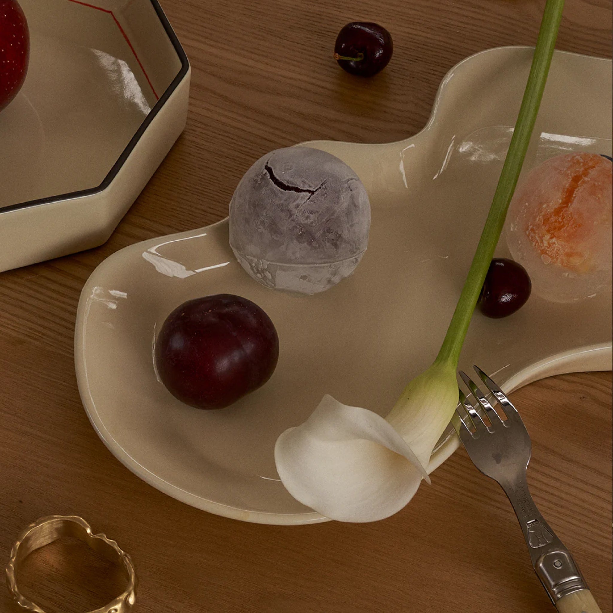 BLACK BLAZE Drift Tray - Ivory Wooden Serving Platter for Charcuterie, Cheese, Appetizers | Elegant Home Decor & Party Entertaining Dish