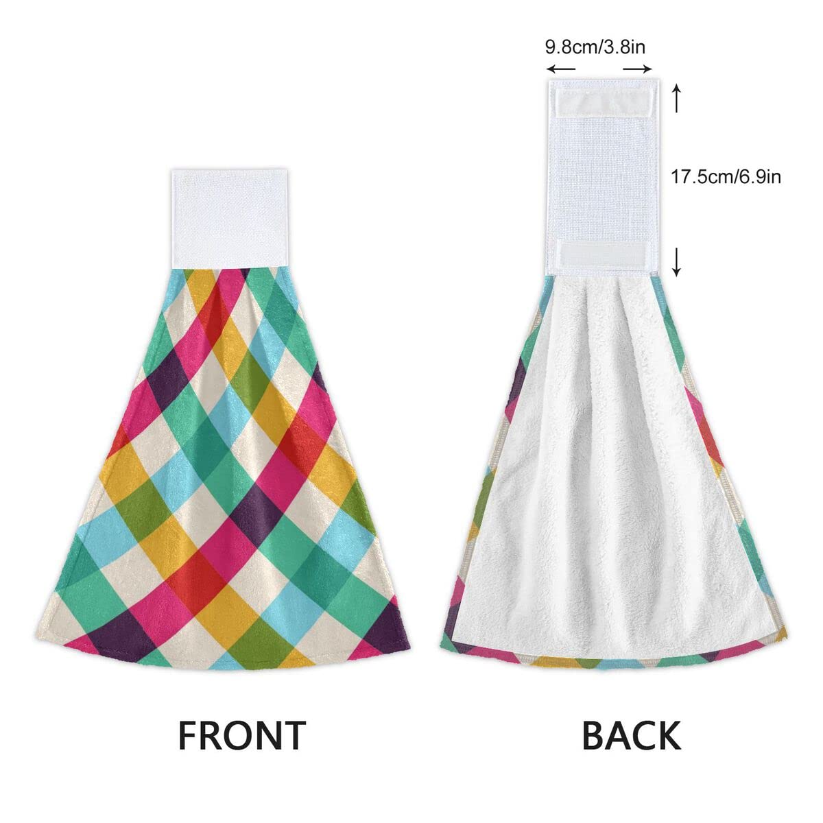 Giwawa Mid-Century Modern Geometric Pattern Yellow & Teal Hand Towel - Super Soft, Absorbent, Reusable - Perfect for Kitchen, Bathroom, Bar & Tea Towel - Washable Decorative Cloth for Home Decor