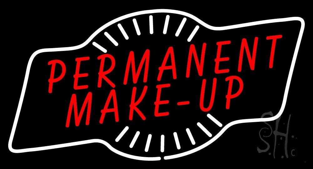 Red Permanent Makeup LED Neon Sign 13x24 Inches - Black Square Acrylic Backing with Dimmer Switch | Bright Premium Indoor Neon Light for Spa Decor, Salon Wall Art & Retail Storefront Signage | Perfect for Beauty Shops, Tattoo Studios & Boutique Lighting