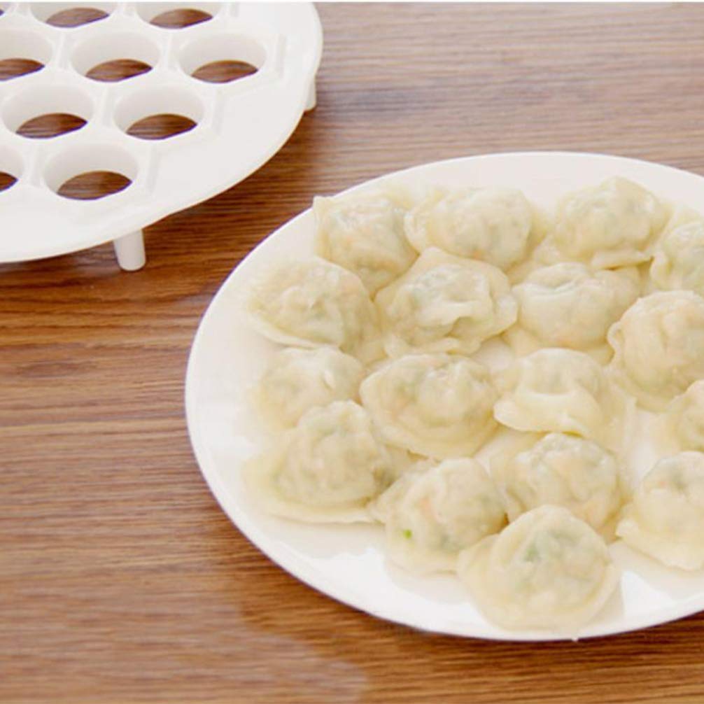 DOITOOL Stainless Steel Russian Pelmeni Maker - 37 Hole Dumpling Mold for Homemade Ravioli, Meat Dumplings & Pelmeni - Perfect for Family Cooking, Party Snacks & Traditional Russian Cuisine (White)