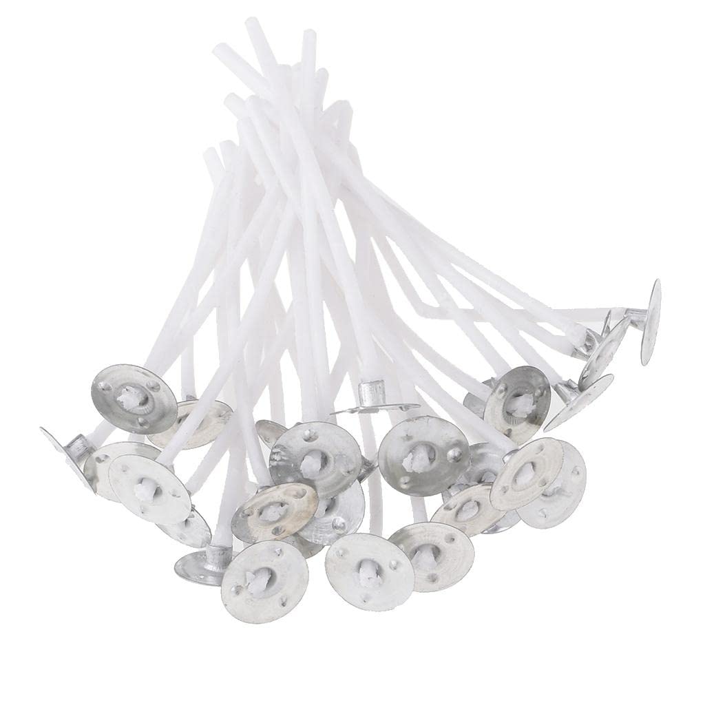 Milageto 100-Piece Low Smoke Pre-Waxed Candle Wicks for DIY Candle Making - 70mm White Tealight Cores (Perfect for Home Decor, Wedding Centerpieces & Aromatherapy Candles)