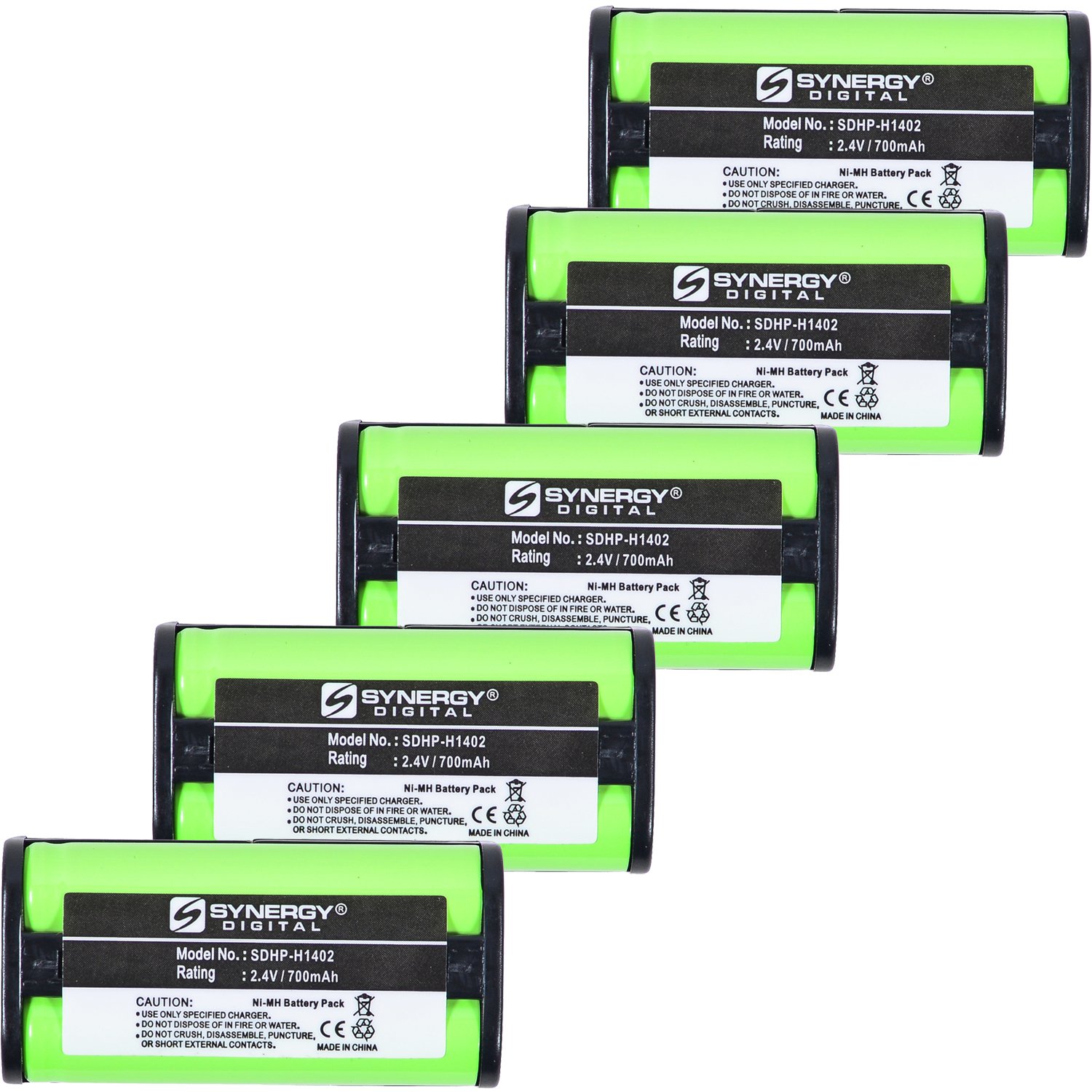 Synergy Digital Cordless Phone Replacement Batteries - 5 Pack Ni-MH 2.4V 700mAh Compatible with Sony MDR-RF810RK+C2774 - Perfect for Home & Office Cordless Phones, Long-Lasting Power Solution
