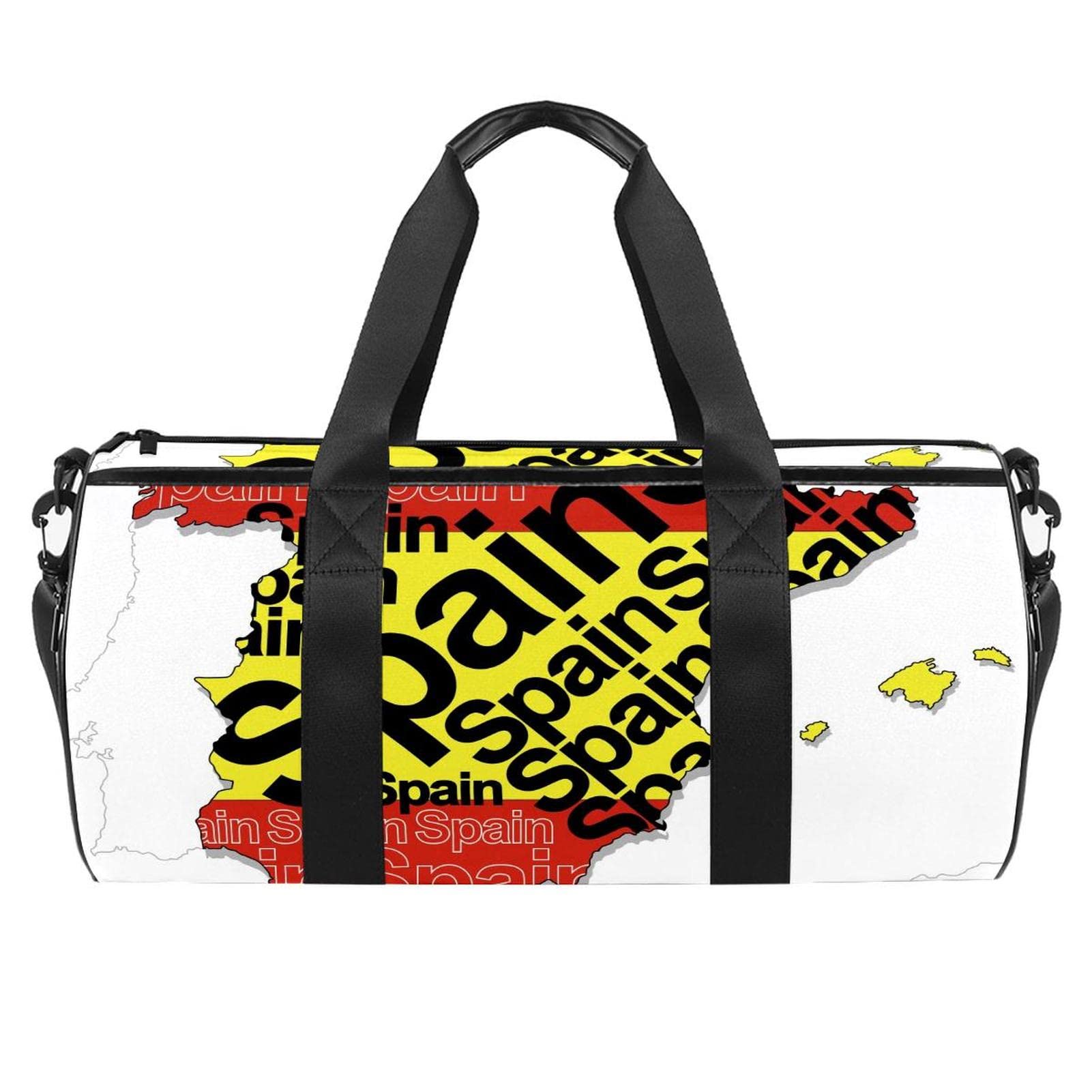 Waterproof Spain Duffel Bag for Women & Men - Lightweight Gym Tote Bag, Weekend Overnight Travel Bag with Shoulder Strap - Perfect for Sports, Gym, Hiking & Business Trips