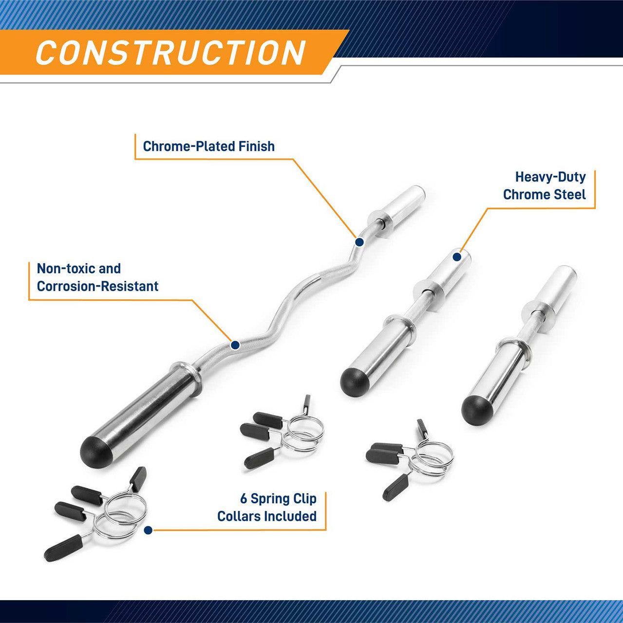 Olympic Curl Bar and Dumbbell Handle Set - 21