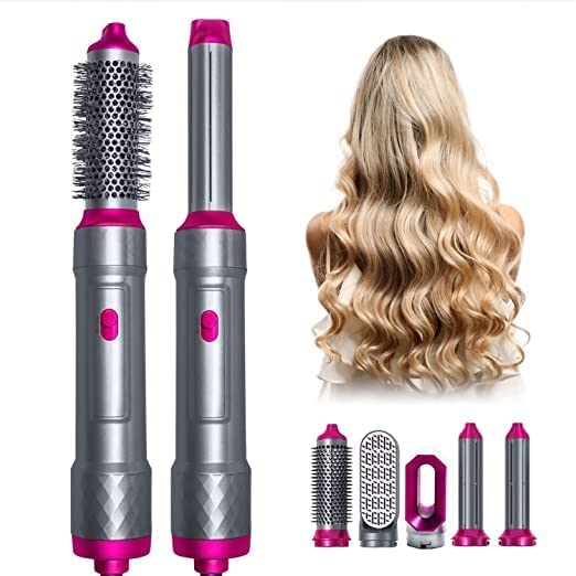 MBUYS MALL 5-in-1 Hot Air Styler Hair Dryer Comb - Multifunctional Hair Styling Tool for Curly, Straight & Wavy Hair - 1000W Blow Dryer with Curling, Straightening, Drying, Combing & Scalp Massage Functions - Perfect for Home Salon & Travel Hair Care