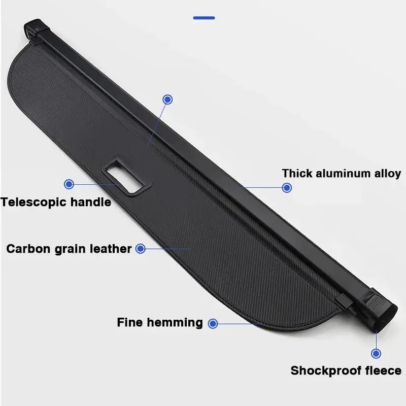 Retractable Cargo Cover for Audi Q3 2015-2018 | Carbon Fiber Trunk Organizer | UV Protection & Privacy Shield | Perfect for Road Trips, Grocery Hauling & Outdoor Adventures