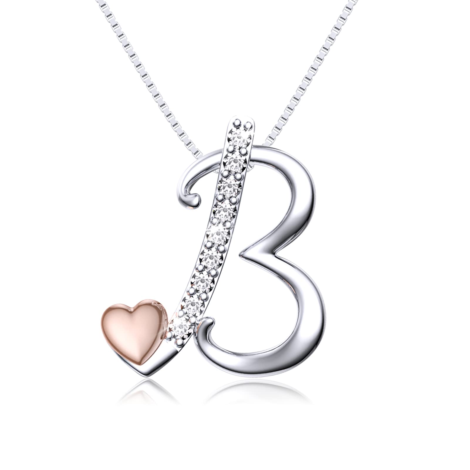 14K Gold Plated & Silver Tone Crystal Initial Letter Pendant Necklace - Handmade A-Z Alphabet Jewelry Gift for Women, Men, Mom, Wife, Sister | Birthday, Anniversary, Valentine's Day Present