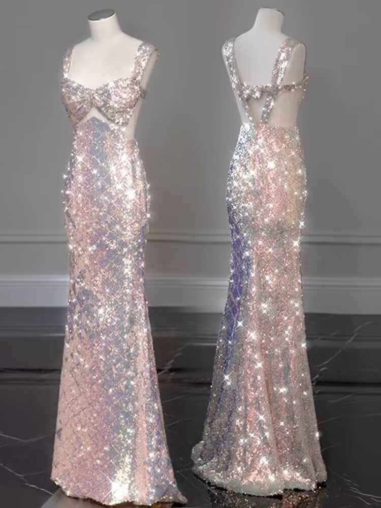 Elegant Mermaid Sequin Long Prom Dress for Sweet 16 Birthday Party - J2953 | Perfect for Prom Night, Quinceañera, Homecoming & Formal Events
