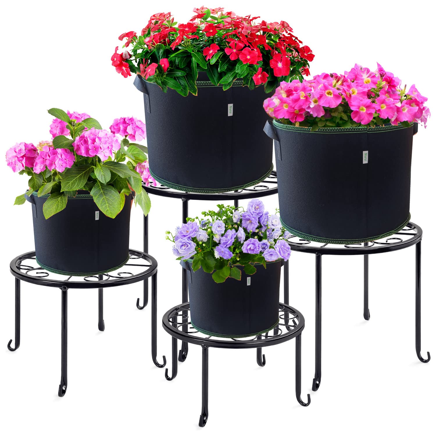 5-Pack 5 Gallon Thickened Nonwoven Fabric Grow Bags with Handles - 300G Durable Plant Pots for Fruits, Vegetables & Flowers - Perfect for Low Stress Training, Container Gardening & Indoor/Outdoor Planting