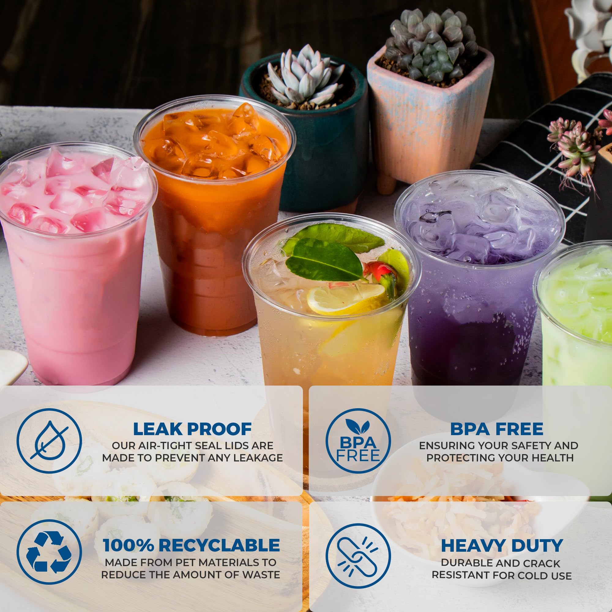 Freshware 12 oz Clear Disposable Plastic Cups - 100 Pack Heavy-Duty Party Tumblers for Thanksgiving, Halloween, Christmas & Events - Perfect for Beverages, Cocktails, BBQs, Picnics & Parties