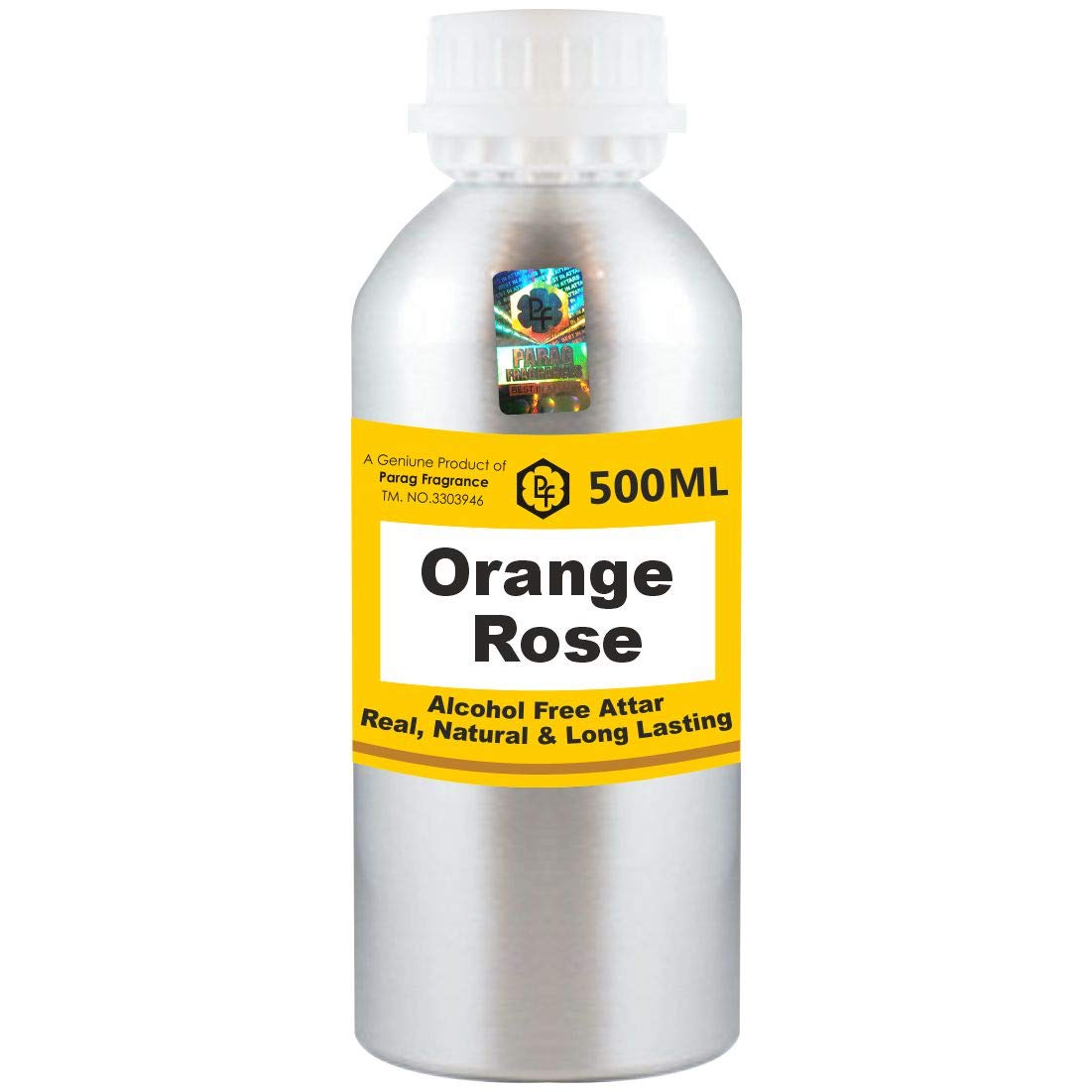 Premium Parag Fragrances Orange Rose Attar 500ml – Alcohol-Free Long Lasting Perfume Oil for Men & Women | Wholesale Pack | Religious & Daily Use | World's Best Itra & Scent Oil for Aromatherapy, Meditation & Special Occasions