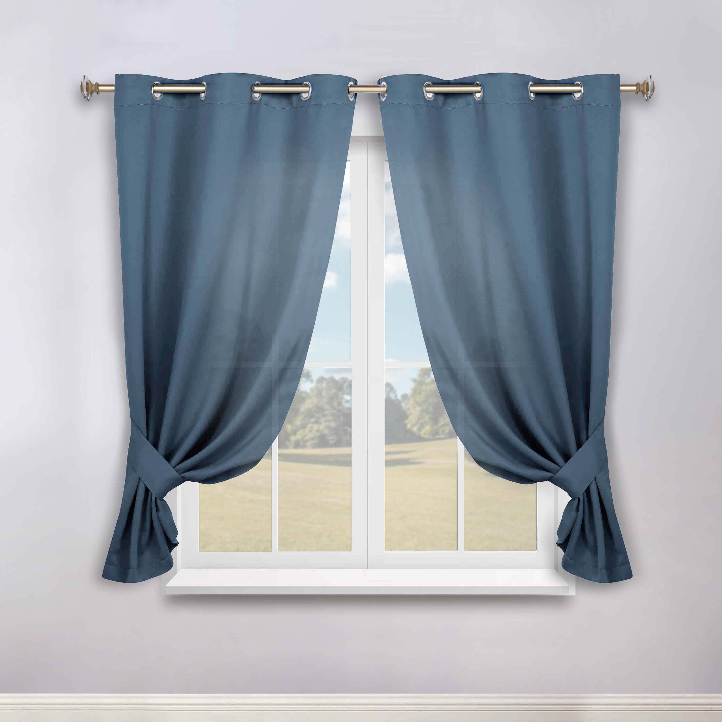 Premium Blackout Curtains Set of 2 - 100% Room Darkening, Machine Washable & Noise Reducing for Bedroom, Nursery & Home Theater
