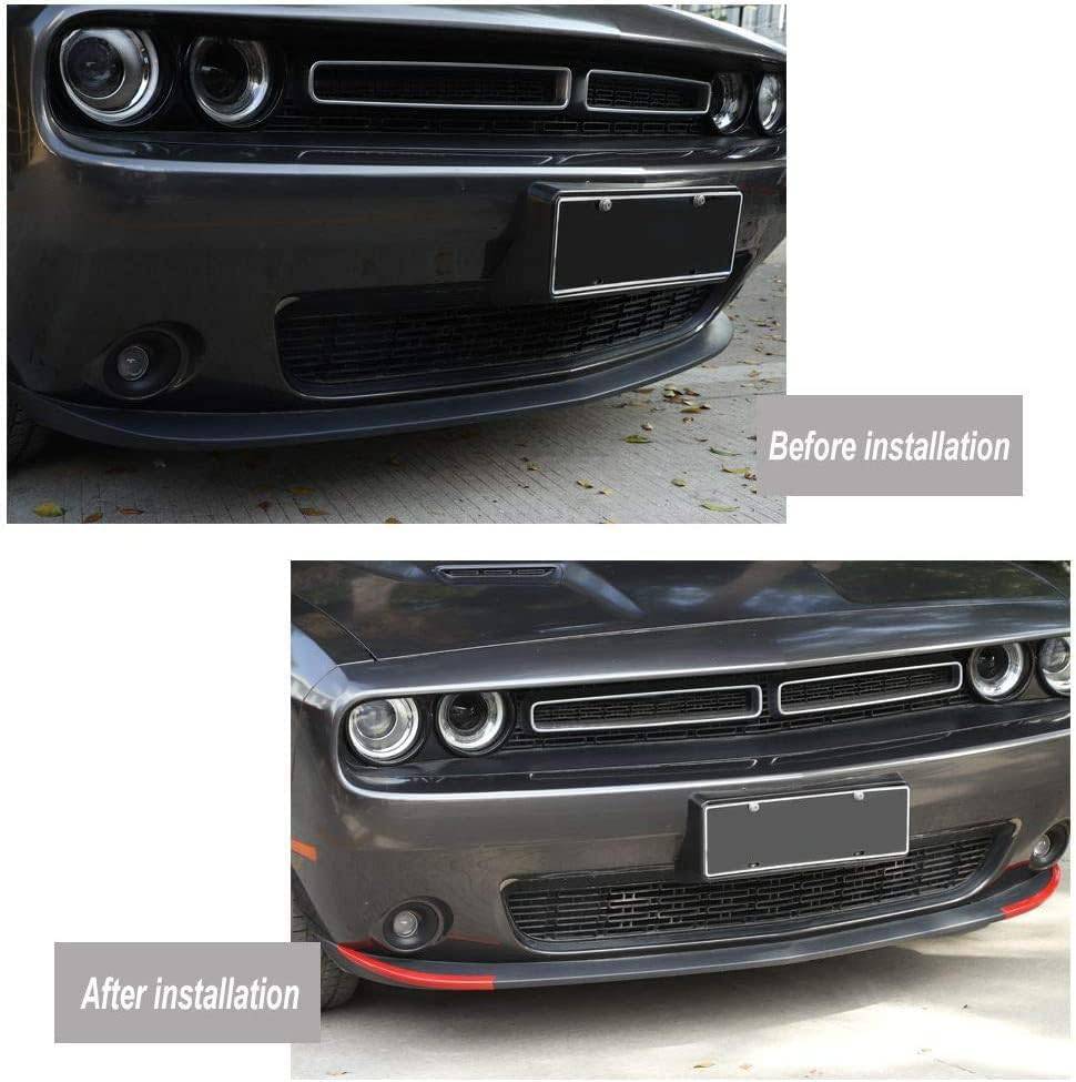 2015-2020 Dodge Challenger SXT Front Bumper Lip Spoiler - Red ABS Plastic Deflector Cover with 3M Adhesive | Exterior Car Styling Accessories for Street Racing & Show Car Enhancement