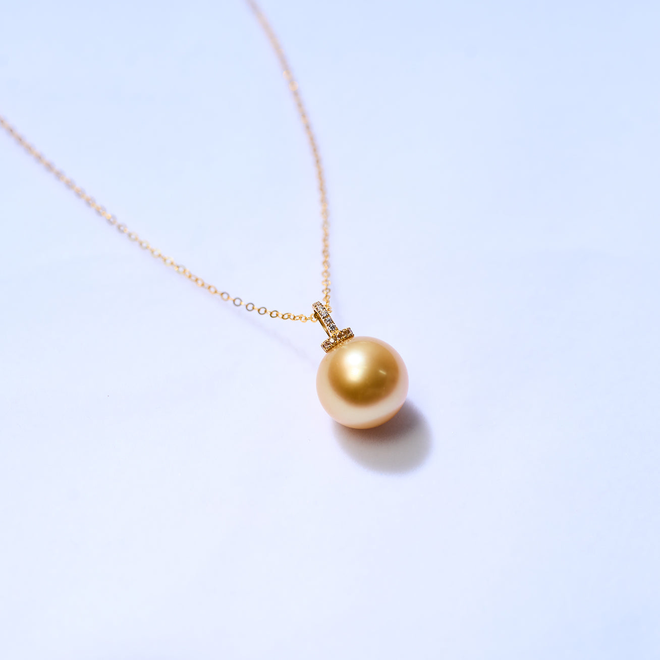 18K Solid Gold 12mm South Sea Golden Pearl Necklace for Women - Luxury Elegant Jewelry Gift for Wedding, Anniversary & Special Occasions