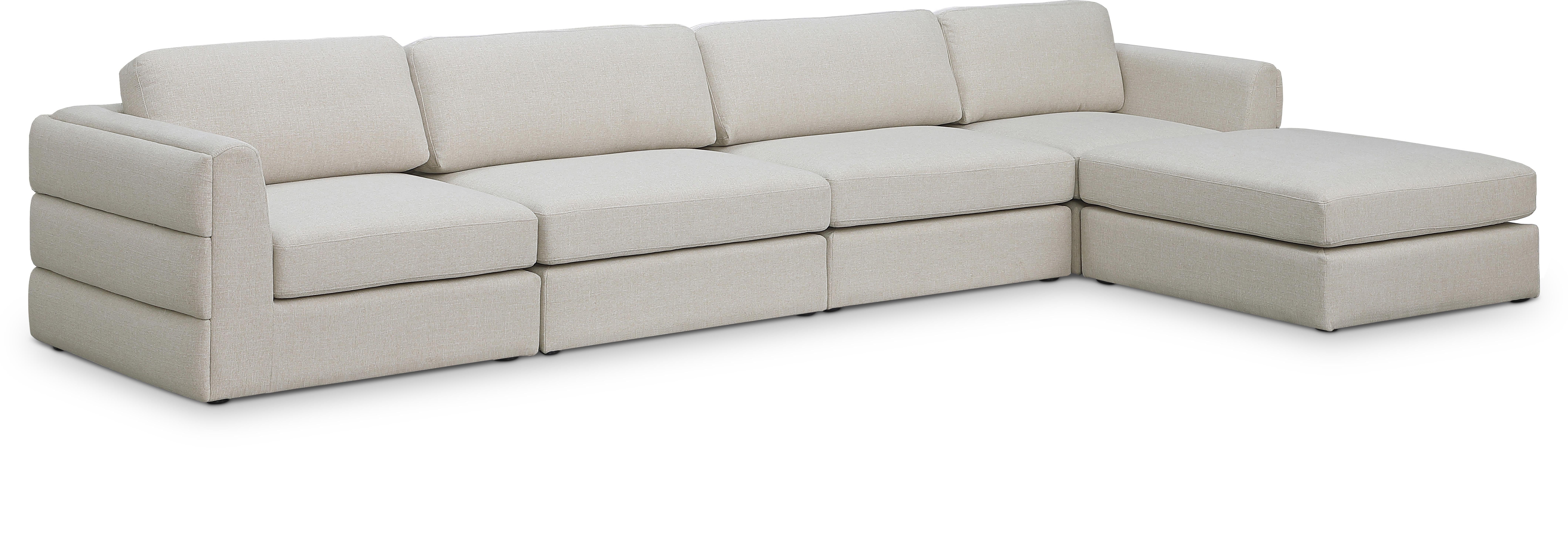 Beckham Durable Linen Textured Fabric Modular Sectional Sofa - Modern Living Room Furniture for Home Theater, Family Gatherings & Cozy Relaxation
