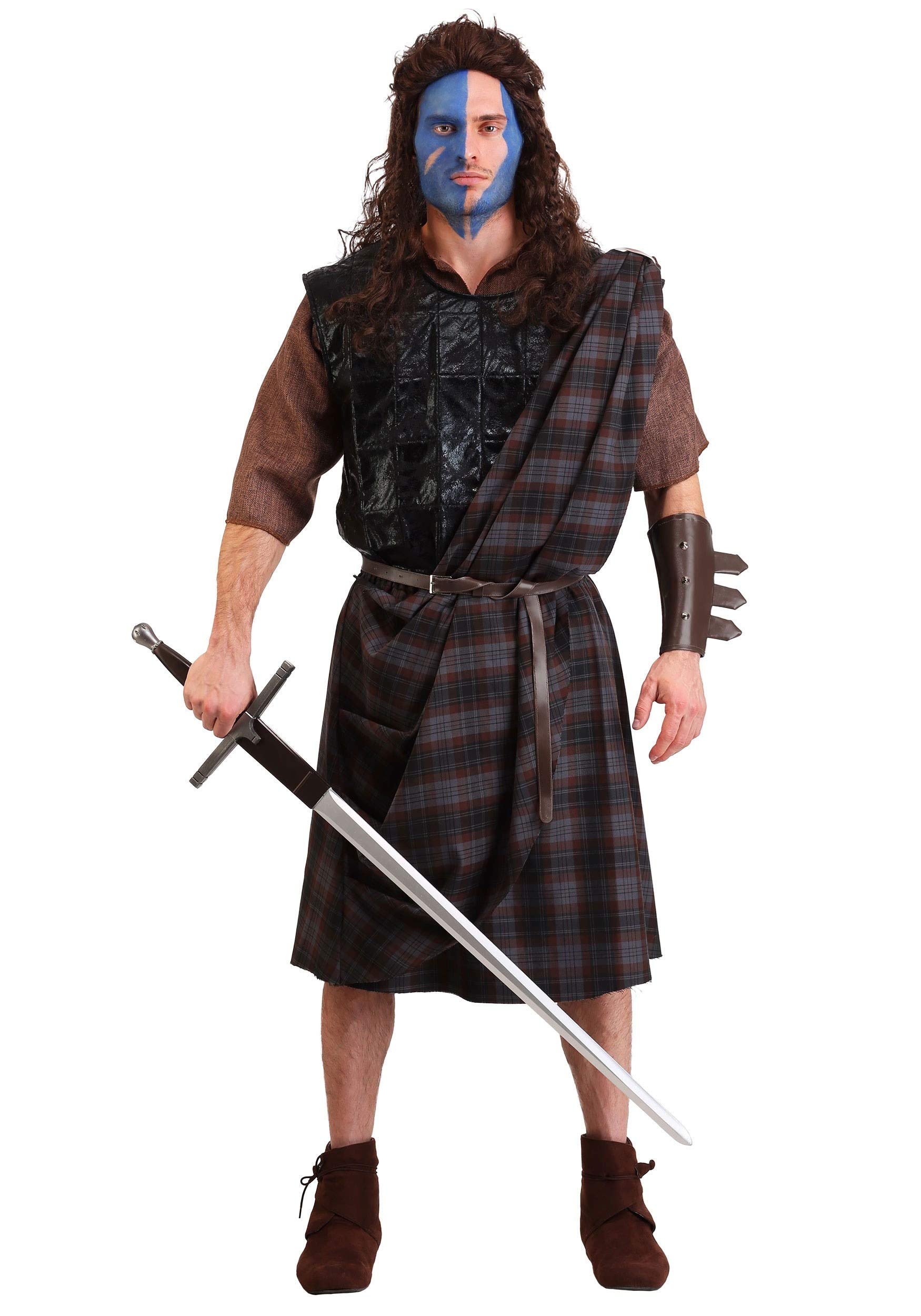Men's Plus Size Classic Braveheart Costume for Halloween, Cosplay & Medieval Theme Parties | Authentic Scottish Warrior Outfit