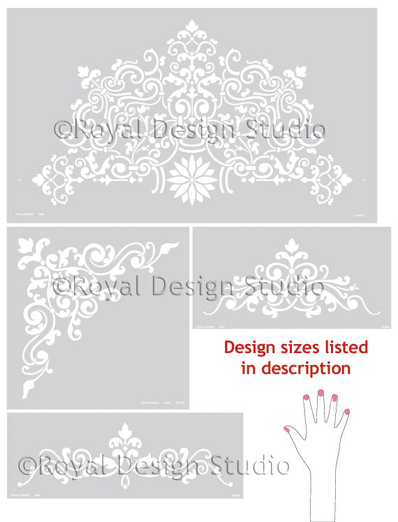 Avignon Ceiling Stencil Set - DIY Home Decor Painting Templates for Walls, Floors & Furniture - Perfect for French Country, Vintage & Shabby Chic Interior Design Projects