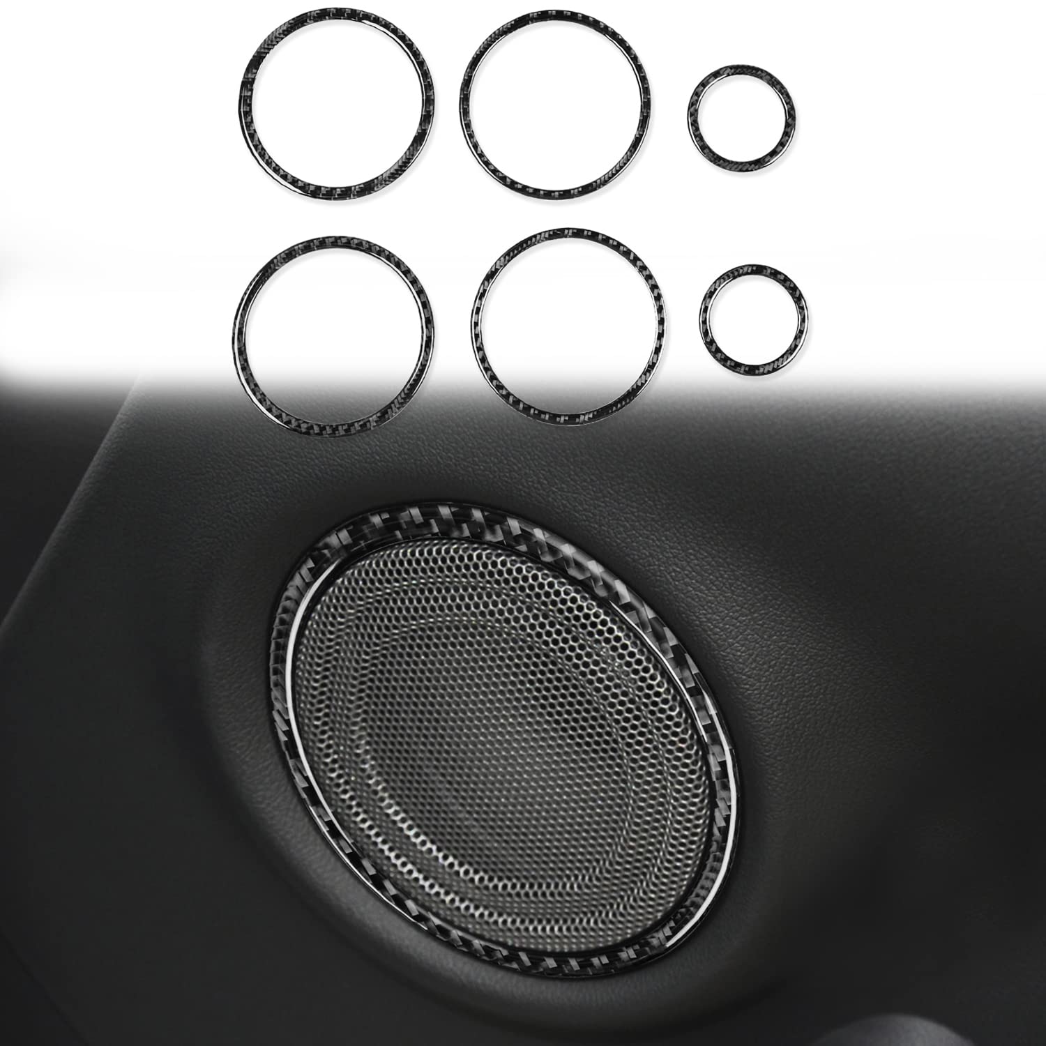 Genuine Carbon Fiber Door Speaker Cover Trim for Toyota Supra A90 (2019-2022) - 6pc Set - Premium Car Interior Accessories for Enhanced Style & Sound Quality