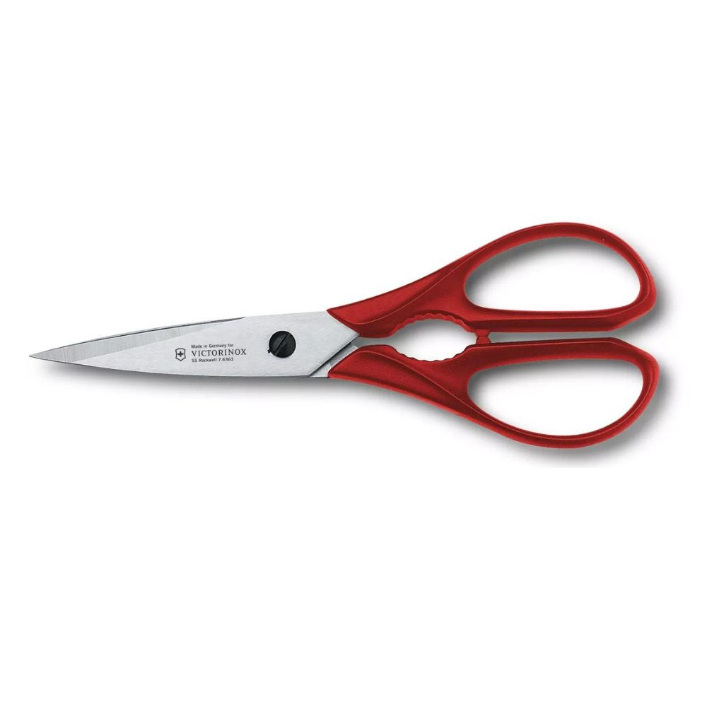 Victorinox 4-Inch Stainless Steel Multi-Purpose Kitchen Scissors with Red Handle - Heavy Duty Food Shears for Cutting Meat, Herbs, Poultry & More (7.6363 x2) - Perfect for Cooking, Baking & Food Prep