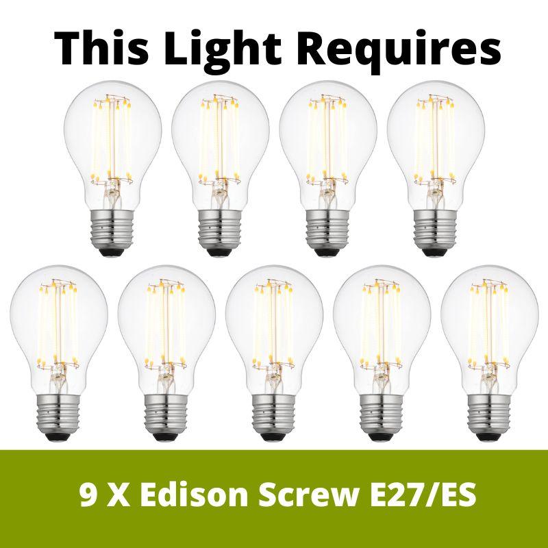 Eglo Bocadella 1 Black 9-Light Modern Flush Mount Ceiling Light Fixture - Perfect for Living Room, Bedroom, or Dining Room Lighting