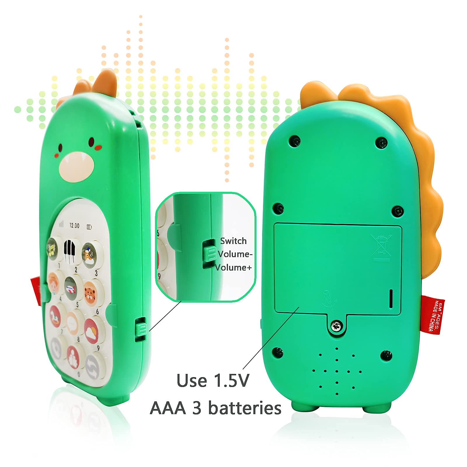 Soft Baby Cell Phone Toy with Lights & Music - Educational Teething Toy for 6-18 Month Olds - Musical Learning Phone for Toddlers Age 1+ | Perfect for Soothing Gums, Early Learning & Pretend Play