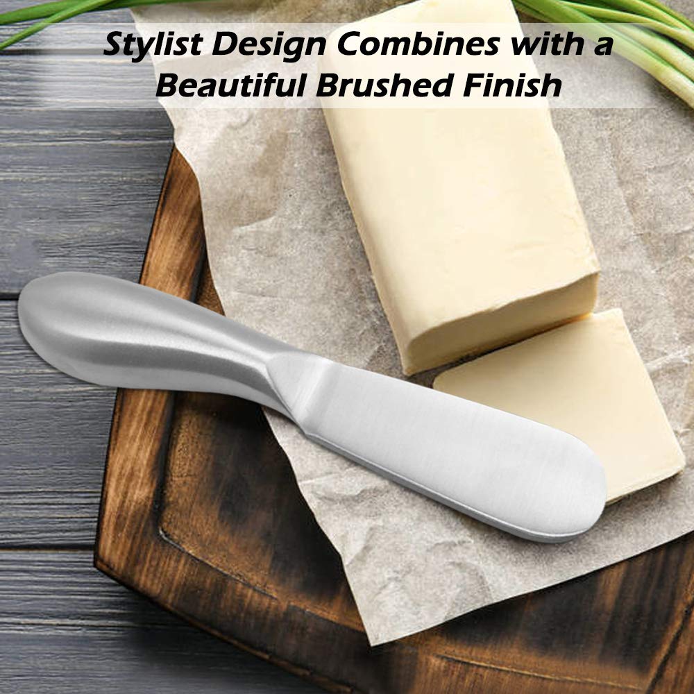SourceTon 4-Piece Stainless Steel Cheese Spreader Set - Multipurpose Butter & Cheese Knives for Charcuterie Boards, Wine Parties & Gourmet Dining